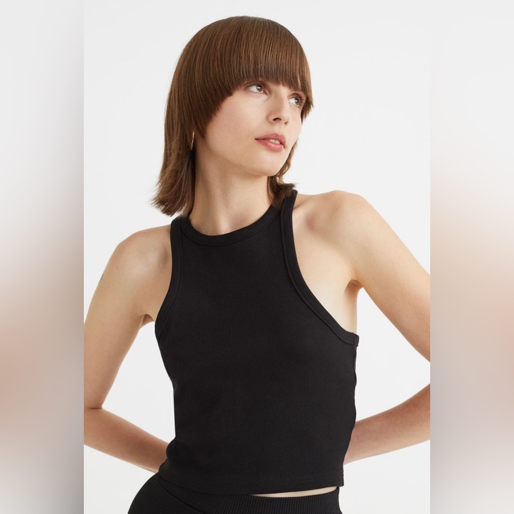 H&M Black Ribbed Tank Top